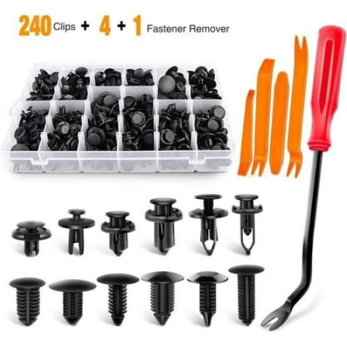 240PCS Bumper Retainer Clips Car Plastic Rivets Fasteners Push Retainer Kit Most