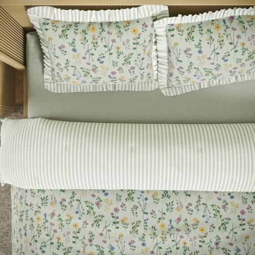Beautiful 100% Cotton Botanical 3-Piece Sage Green Comforter Set, Full/Queen by Drew Barrymore