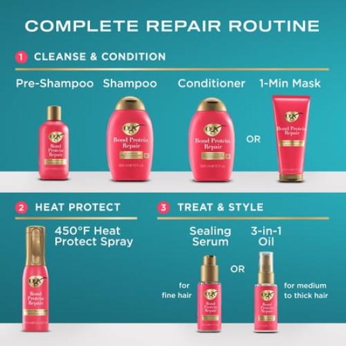 OGX® Bond Protein Repair 450°F Hair Heat Protectant Spray, 6.5 fl. oz