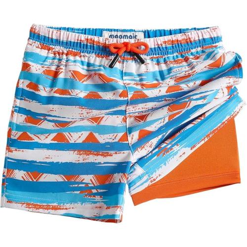 maamgic Boys Swim Trunks with Compression Liner 4-Way Stretch Quick Dry Bathing Suit Toddler Beach Shorts