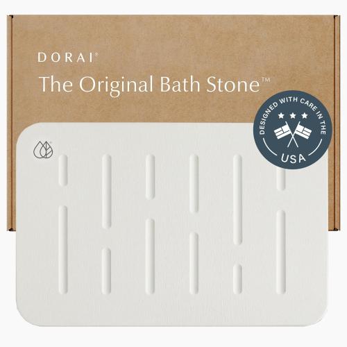 Beige Home Bath Stone Mat  – Luxury Diatomite Stone Mat, Quick-Dry, Non-Slip, Rain Sandstone