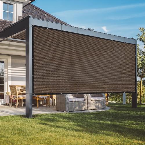 VICLLAX 90% Shade Fabric Sun Shade Cloth Privacy Screen with Reinforced Grommets for Outdoor Patio Garden Pergola Cover Canopy 10x16 FT Wheat