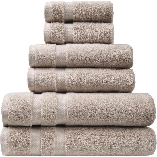 Sand 4pack SOFE H&L | Olea Luxury Cotton Turkish Bath Towels Set of 4 Sand | Premium, Soft, Durable, Absorbent | Hotel Quality Plush Towels and Thick Towel Sets