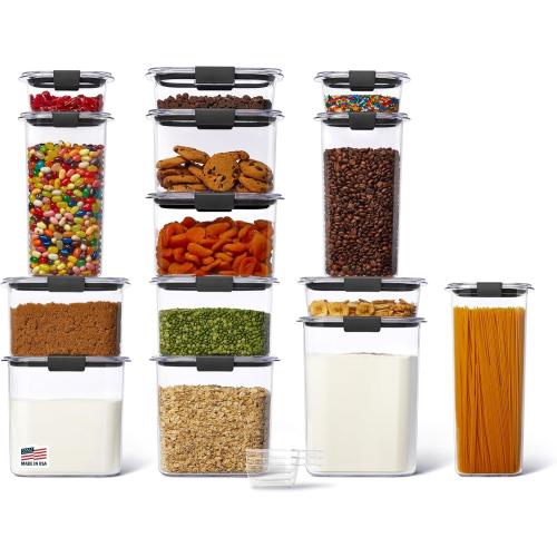 Rubbermaid Brilliance BPA-Free Airtight Food Storage Containers, 14-Piece Set, Easy for Meal Prep, Lunch & Leftovers
