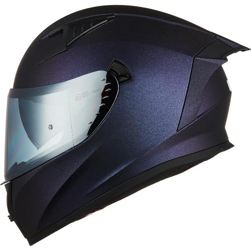 ILM Motorcycle Helmet Full Face with Pinlock Compatible Clear&Tinted Visors and Fins Street Bike Motocross Casco DOT Model Z501(Chameleon Purple L)