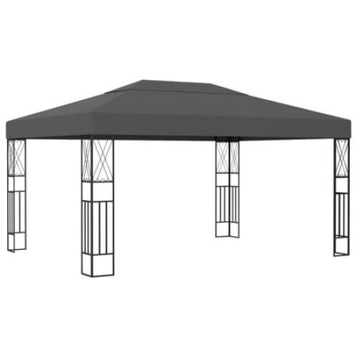 vidaXL Gazebo 9.8'x13.1' Anthracite Fabric, 48008
