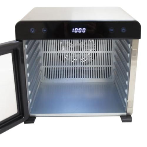 NESCO 8-Tray Stainless Steel Food Dehydrator, 650W Professional Food Dehumidifier with Glass Window for Beef Jerky, Herbs, and Dog Treats