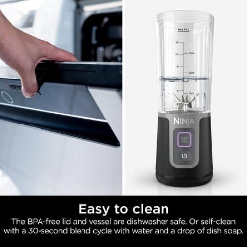 Ninja Blast 16 oz Portable Personal Blender with Leak Proof Lid and Easy Sip Spout, Smoothie Blender, Black BC100BK