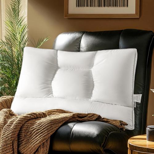 Goose Down Pillow, Cervical Support for Neck Pain Relief, 1050  Fill Power, 600 Thread Count Cotton Shell, Ergonomic Design for Side, Back, and Stomach Sleepers - 1 Pack, Standard (22 x 32)