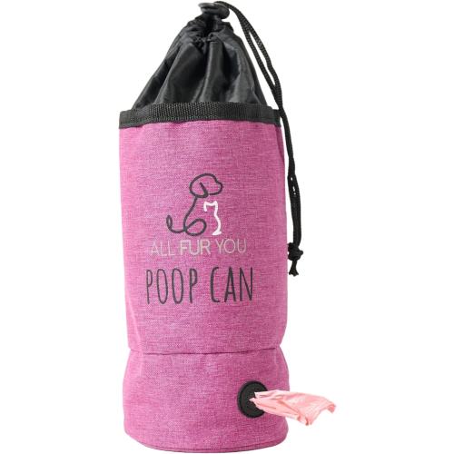All Fur You Poop Can - Dog Poop Bag Holder with Dispenser Water Proof Carry With No Mess Attach To Leash Smell Proof Water Proof Dog Waste Container Attaches to Dog Leash Hiking Walking Camping Travel