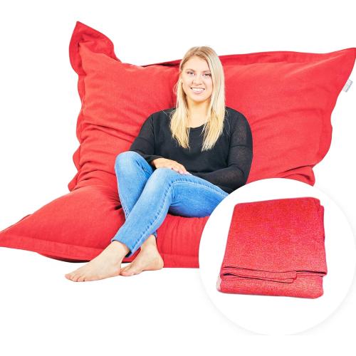 Room & Bloom Bag ONLY - No Filling 'New Model' Super Bean Bags (6ft x 4.5ft) Beautiful Faux Linen Fabric Giant Bean Bag Chair for Adults for Kids for The Whole Family Large Chairs Bags Big Large XL