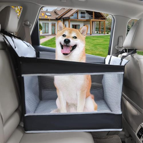 Dog Car Seat Medium Sized Dog Car Seat for Dogs Seat Extender with Waterproof Materials & Breathable Mesh Dog Seat Belt for Car Giving Your Pets a Comfortable and Safe Road Trip (L Size Grey)