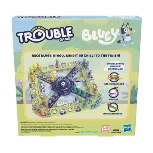 Hasbro Gaming Trouble: Bluey Edition Board Game for Kids, 2-4 Players, Race Bluey, Bingo, Bandit, or Chilli to The Finish