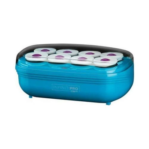 IninitiPRO BY CONAIR Instant Heat Tourmaline Ceramic Flocked Hot Rollers, 2-inch Hot Roller Blue Setter for Mega Volume and Smooth Waves CHV28N