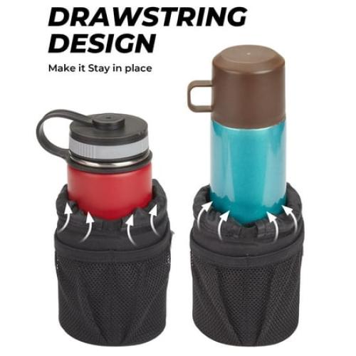 KEMIMOTO Motorcycle Cup Holder, Oxford Fabric Motorcycle Drink Holder with 0.6-1.5 Alligator Clamp, Universal Water Bottle Cup Accessories for Bike, ATV/UTV, Scooter, Boat, Walker