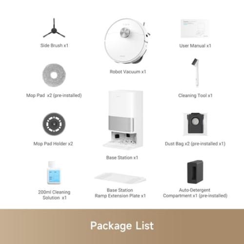 Dreame 2-in-1 Robot Vacuum and Mop, 10000Pa Suction, MopExtend, Self-Emptying Base for 75 Days of Cleaning, Self-cleaning and drying mops, Carpet Boost, DuoScrub Mopping System, L10s Ultra Gen2