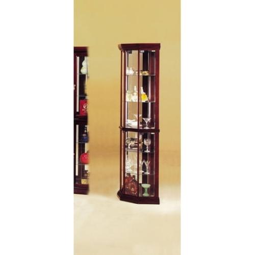 ACME Huxley Corner Curio Cabinet in Cherry