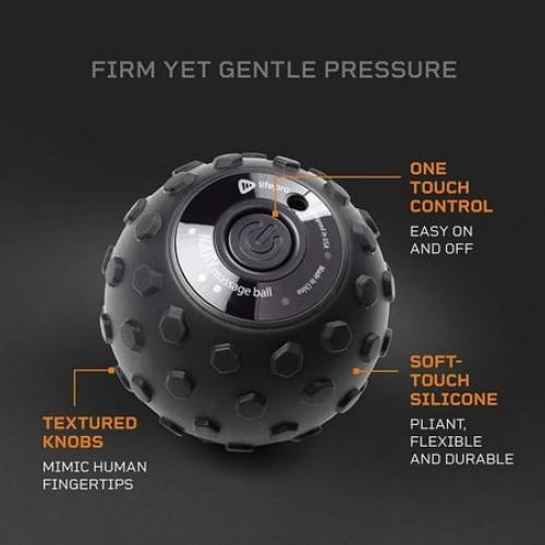 LifePro 4-Speed Vibrating Massage Ball Roller- Revolutionary Lacrosse Ball Deep Tissue Trigger Point Therapy - Massage Ball for Plantar Fasciitis, Yoga Therapy, Mobility, Myofascial Release Ball