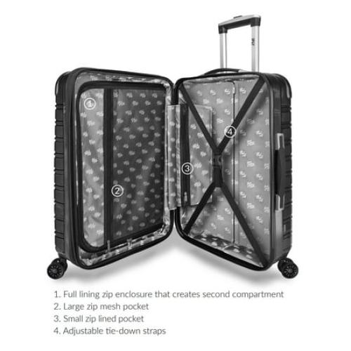 iFLY Hardside Fibertech Luggage 24 Checked Luggage, Black