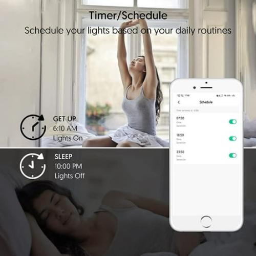 2 Pack Smart Switch with Remote Control with Alexa/Google Home Light Smart Home Electrical Switch Single-Pole 2.4GHz Wi-Fi Timer Wall Switch Neutral Wire Needed