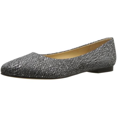 Trotters womens Estee Ballet Flat Black/Metallic 6.5 Wide US