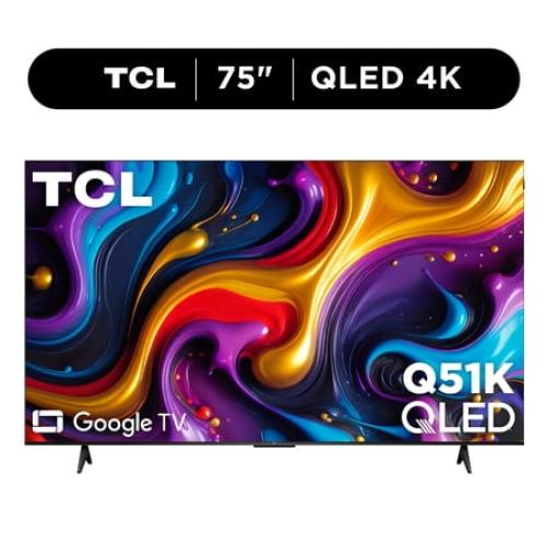 TCL 75 Q Series QLED 4K UHD HDR Smart Google TV (NEW 2025) - Dolby Vision, Dolby Atmos, Motion Rate 240, HDR 10 , Auto Game Mode - 75Q51K