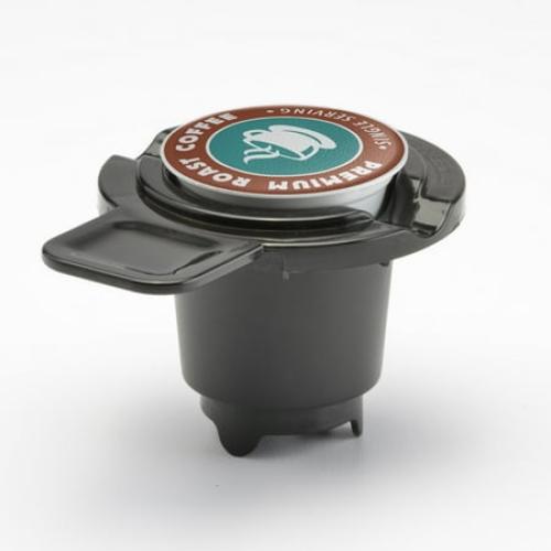 (MISSING K CUP HOLDER & REUSABLE FILTER) Mainstays Single Serve Coffee Maker, 1 cup Capsule or Ground Coffee, Black, New, Model: 202140