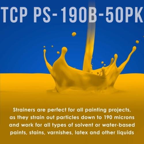 50 Pack of Paint Strainers with Fine 190 Micron Filter Tips PURE BLUE Ultra-Flow Blue Nylon Mesh Cone Paint Screen