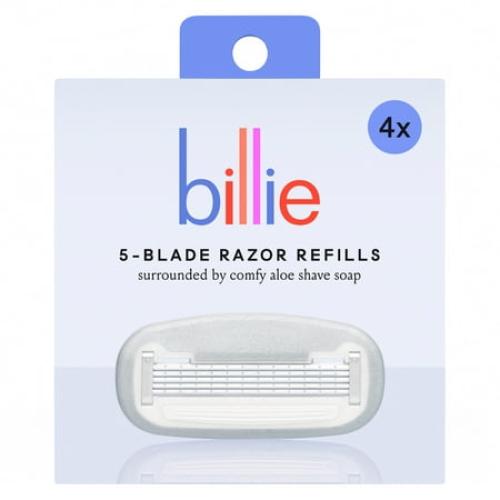 Billie Women’s Razor 5-Blade Razor Cartridge Refills, 4 Ct