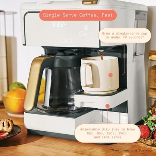 Beautiful Multi-Brew 12-Cup Programmable Drip & Single-Serve Coffee Maker, Black sesame by Drew Barrymore