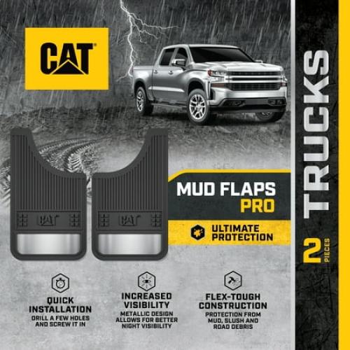 BDK Ultra Tough Mud Flaps for Cars and Trucks - Heavy Duty Splash Guard Fenders with Night Reflectors (2 pcs for Front/Rear Tires)