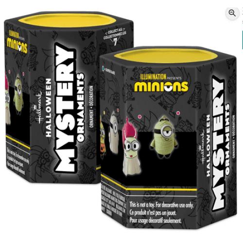 Hallmark Minions Mystery Halloween Christmas Ornaments, Set of 2 New With Tag