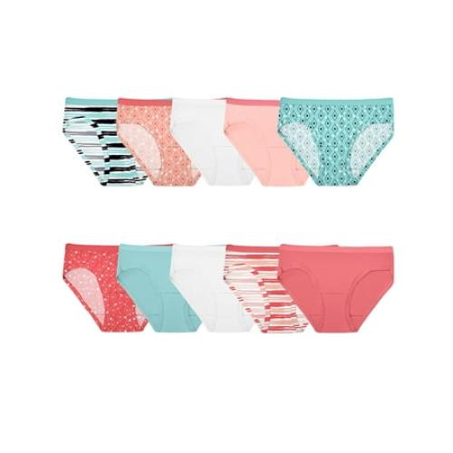 Size 12 Fruit of the Loom Girls Rot 1 Panty Hipster Underwear, Assorted Color - Size 10 - Pack of 10