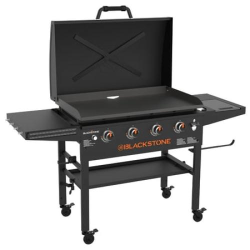 Blackstone Original 4-Burner 36 Propane Omnivore Outdoor Griddle with Hood and Folding Side Shelves ( scratch’s see the pictures )