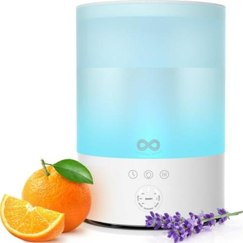 Everlasting Comfort 2.5L Ultrasonic Cool Mist Humidifier - Quiet, Easy Fill & Clean, Auto Shut-Off, Aromatherapy
