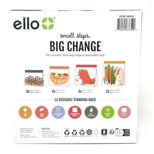 Ello reusable food storage bags - 14 bags