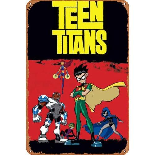 RMLYUSR 8 x 12 Metal Tin Signs - Teen Titans Animation Plaque Wall Decor