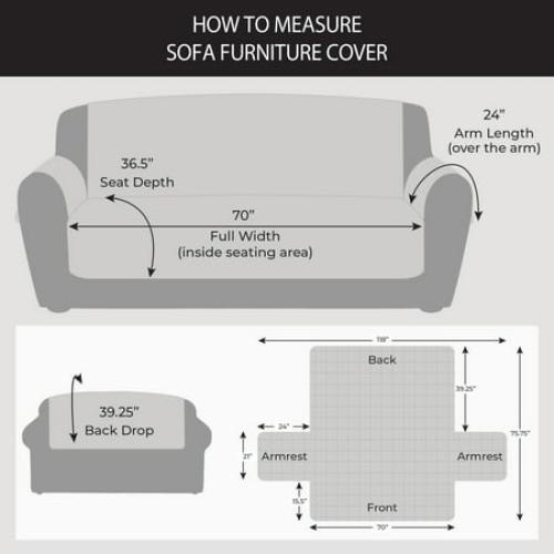 SureFit Pet Protector Sofa Furniture Cover in Gray