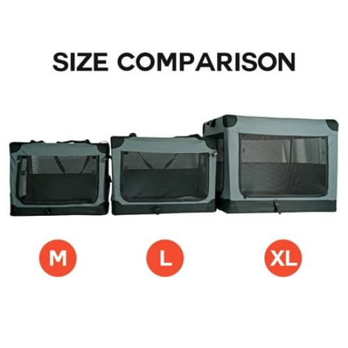 Ashfield & Harkness: Collapsible Soft Dog Crate - 42 - Gray, Sherpa Lined Mat, Durable Mesh Windows, Portable Foldable Pet Kennel, Indoor & Outdoor