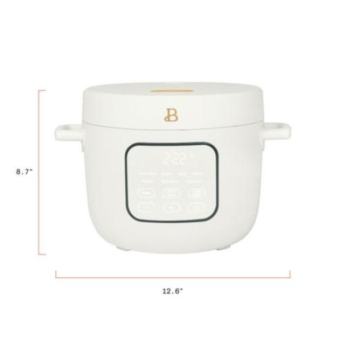 Beautiful 14-Cup Cooked, 6-Cups Uncooked Electric Rice and Grain Cooker, EverGood™ Ceramic Nonstick Coating, White Icing by Drew Barrymore