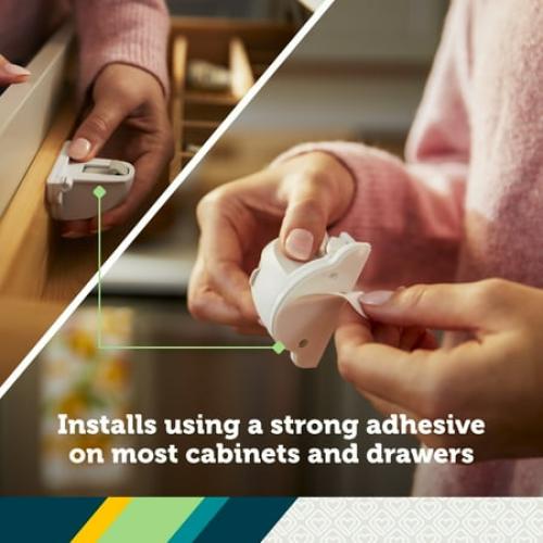 Safety 1st Secure-to-Explore Adhesive Magnetic Locks 2 Locks/1 Key, White