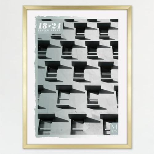 MCS Foundation 16x24 Poster Frame Traditional Brass, Vertical & Horizontal Wall Hanging Large Picture Frame for Photos, Posters & Art Prints (1-Pack)