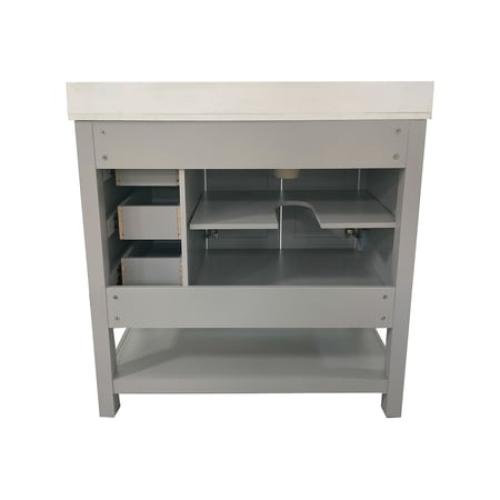 Flash Furniture Vega - Vanity cabinet - 3 drawers - 2 shelves - 2 doors - fiberboard - gray