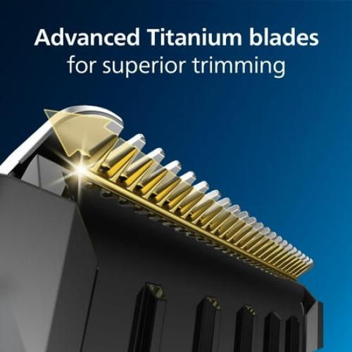 Philips Norelco Multigroom 7000 Series, All-in-One Trimmer, Beard Trimmer and Hair Clipper, 23-Piece Men's Grooming Kit for Beard, Face, Nose, Ear, Body, with Titanium Blades, Travel Pouch, MG7970/49