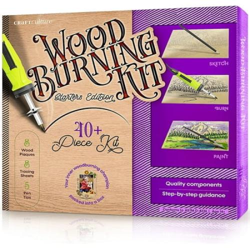 Beginners Wood Burning Kit for Kids and Teenage Boys & Girls - Cool Gifts for Boy or Girl Craft Projects. Best Gift Idea for Older Children. Teen Woodburning DIY Hobby Kits. Art Crafts Activities Toys