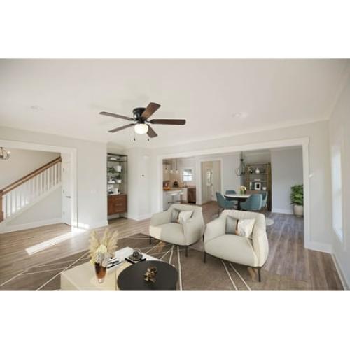 Mainstays 52 inch Hugger Indoor Ceiling Fan with Light Kit, Black, 5 Blades,, Reverse Airflow