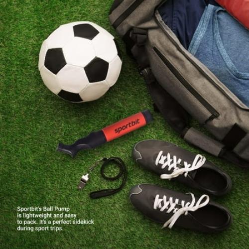 SPORTBIT Ball Pump with 5 Needles - Push & Pull Inflating System - Great for All Sports Balls - Goes with Needles Set
