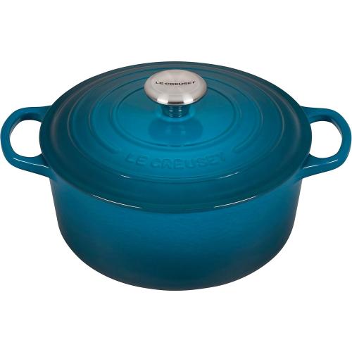 Le Creuset Enameled Cast Iron Signature Round Dutch Oven, 4.5 qt., Deep Teal