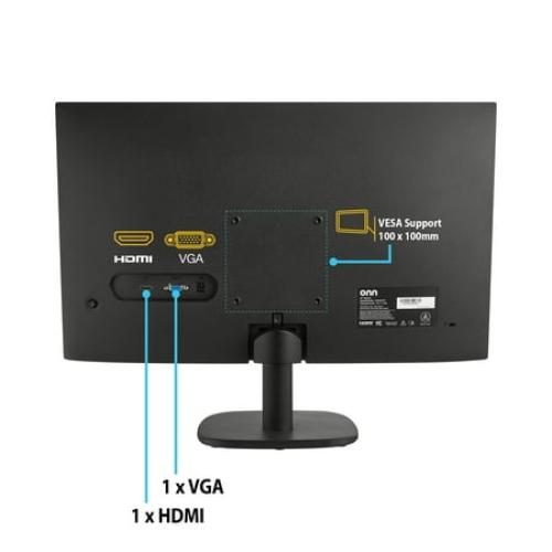 onn 24 FHD (1920 x 1080p) 100hz Office Monitor with 6.07 ft HDMI Cable, Black