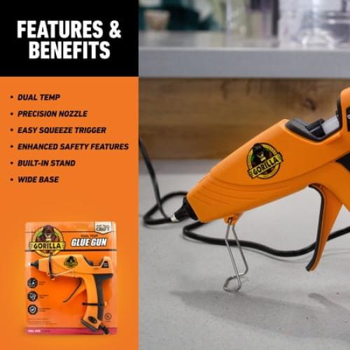 Gorilla Glue Orange and Black Dual Temp Full-Size Hot Glue Gun